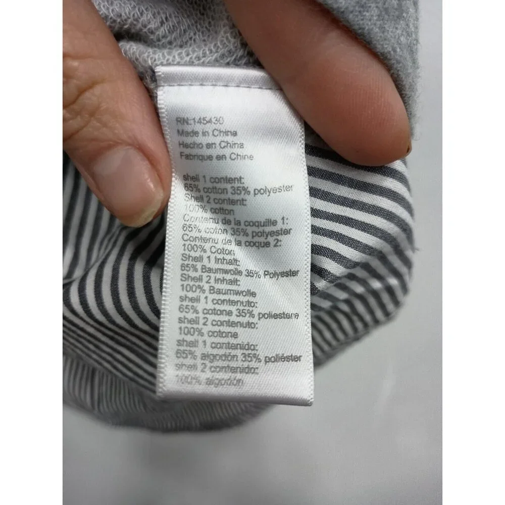 Anthropologie LIli's Closet Womens Top Large Gray‎ Striped Hem Pullover BOHO - Picture 4 of 11